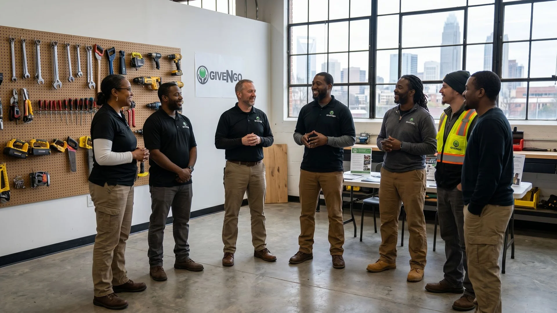 GiveNGo team collaborating with community partners in Charlotte